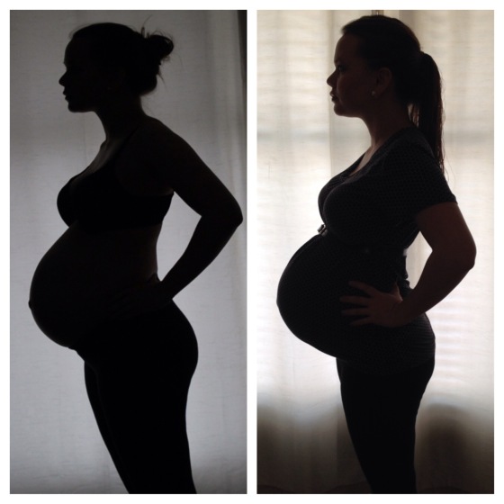 Here is my 35 week silhouette versus my 41 week silhouette. Look at that 6 week difference!